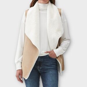 MICHAEL STARS‎ NWT Gemma Reversible Faux Sherling/Suede Vest size M cowgirl